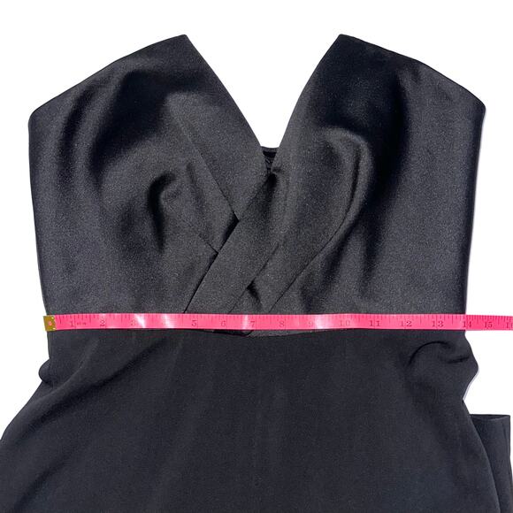 Jay Godfrey Black Strapless Pleated Satin Jumpsuit Size 6 - Picture 11 of 15